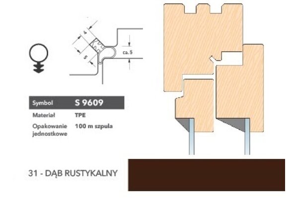 Uszczelka renowacyjna S9609 100m Deventer Dąb rustykalny