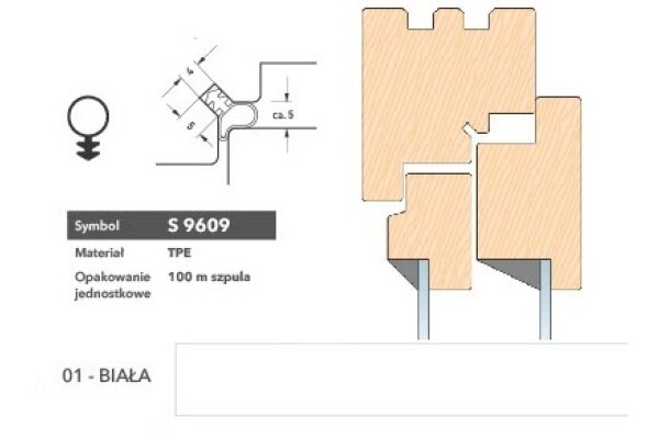 Uszczelka renowacyjna S9609 100m Deventer Biały