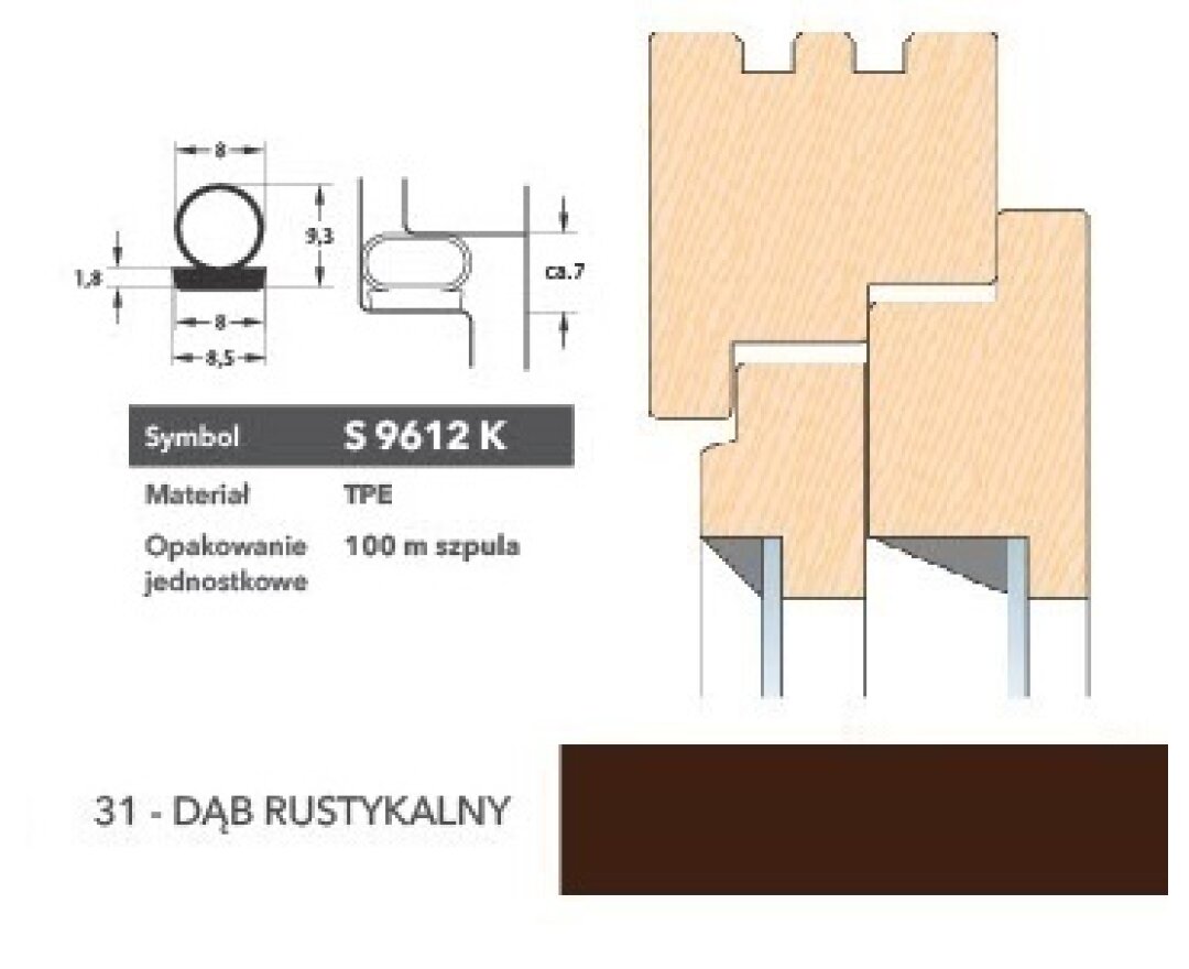 Uszczelka renowacyjna z taśmą klejoną S9612K 100m- fot-