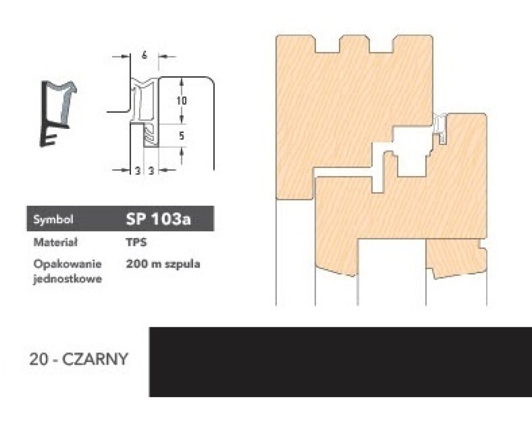 Uszczelka okienna krawędziowa SP103a - 200m- fot-