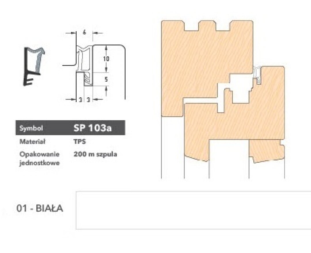Uszczelka okienna krawędziowa SP103a - 200m- fot-