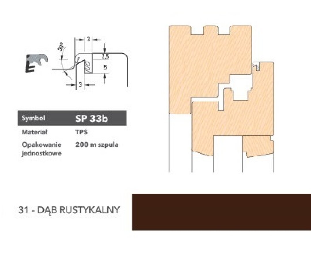 Uszczelka okienna krawędziowa SP33b - 200m- fot-