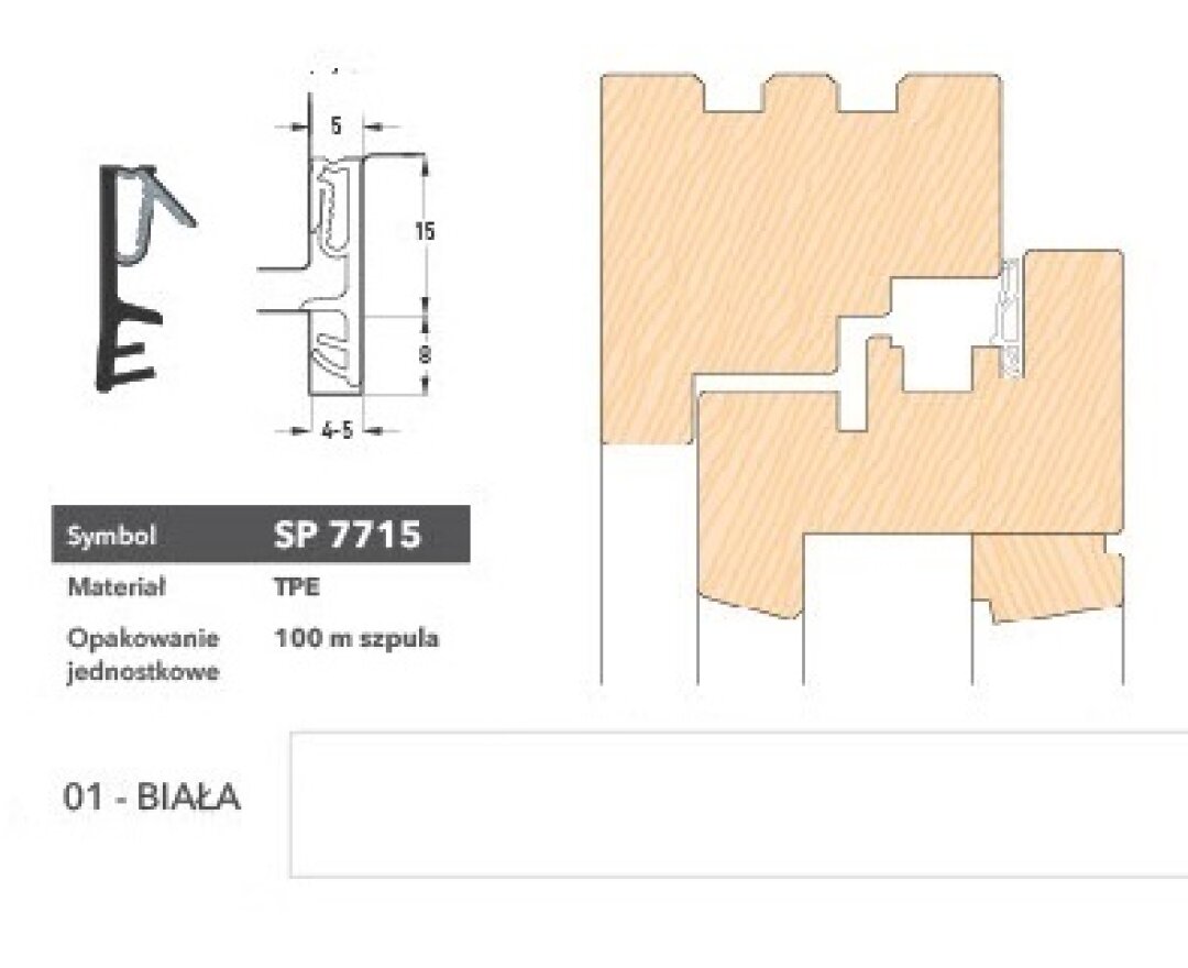 Uszczelka okienna krawędziowa SV7715 - 100m- fot-