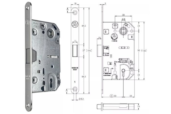 ZAMEK MAGNETYCZNY 90KL E=50mm STV Chrom