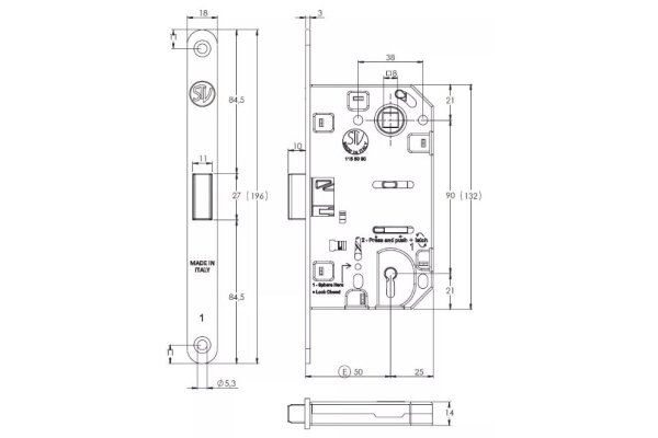 ZAMEK MAGNETYCZNY 90KL E=50mm STV Nikiel matowy