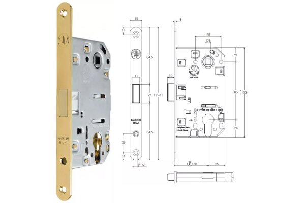 ZAMEK MAGNETYCZNY 85WB E=50mm STV Mosiądz