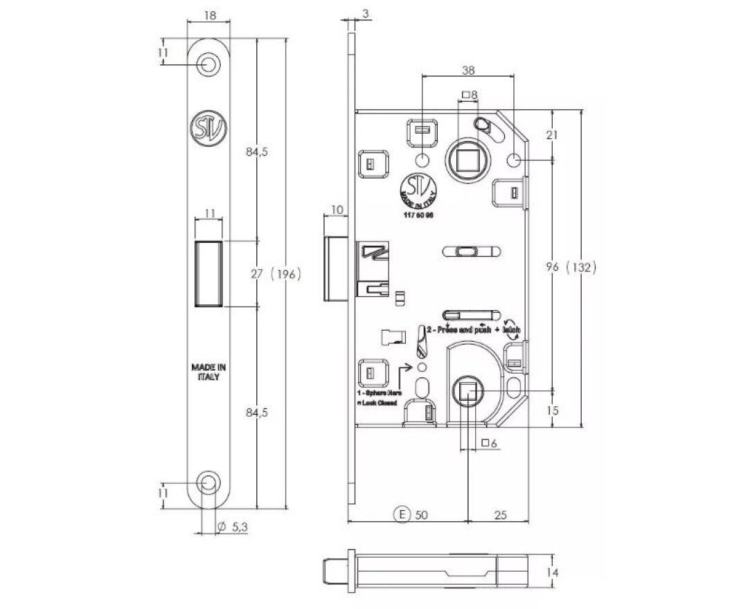 ZAMEK MAGNETYCZNY 96WC E=50mm [KWADRAT 6mm]- fot-