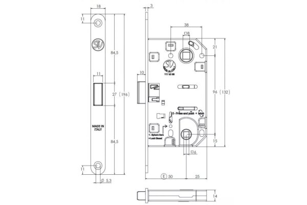 ZAMEK MAGNETYCZNY 96WC E=50mm [KWADRAT 6mm]  STV Biały