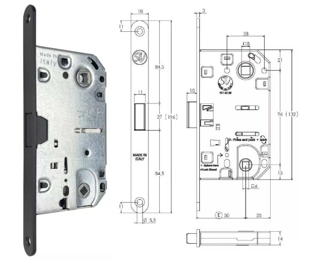 ZAMEK MAGNETYCZNY 96WC E=50mm [KWADRAT 6mm]- fot-