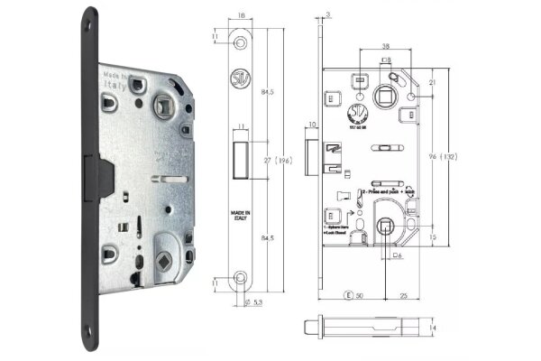 ZAMEK MAGNETYCZNY 96WC E=50mm [KWADRAT 6mm] STV Czarny