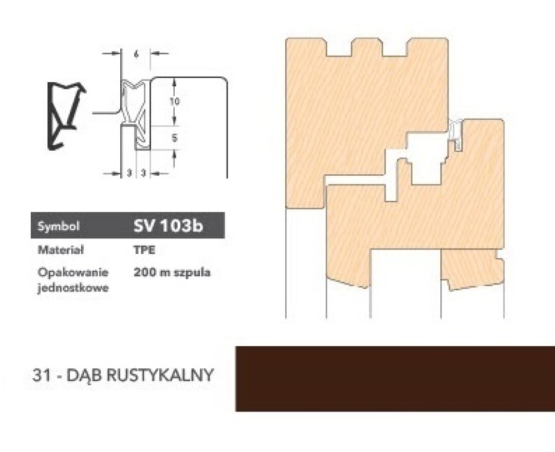 Uszczelka okienna krawędziowa SV103b - 200 m- fot-