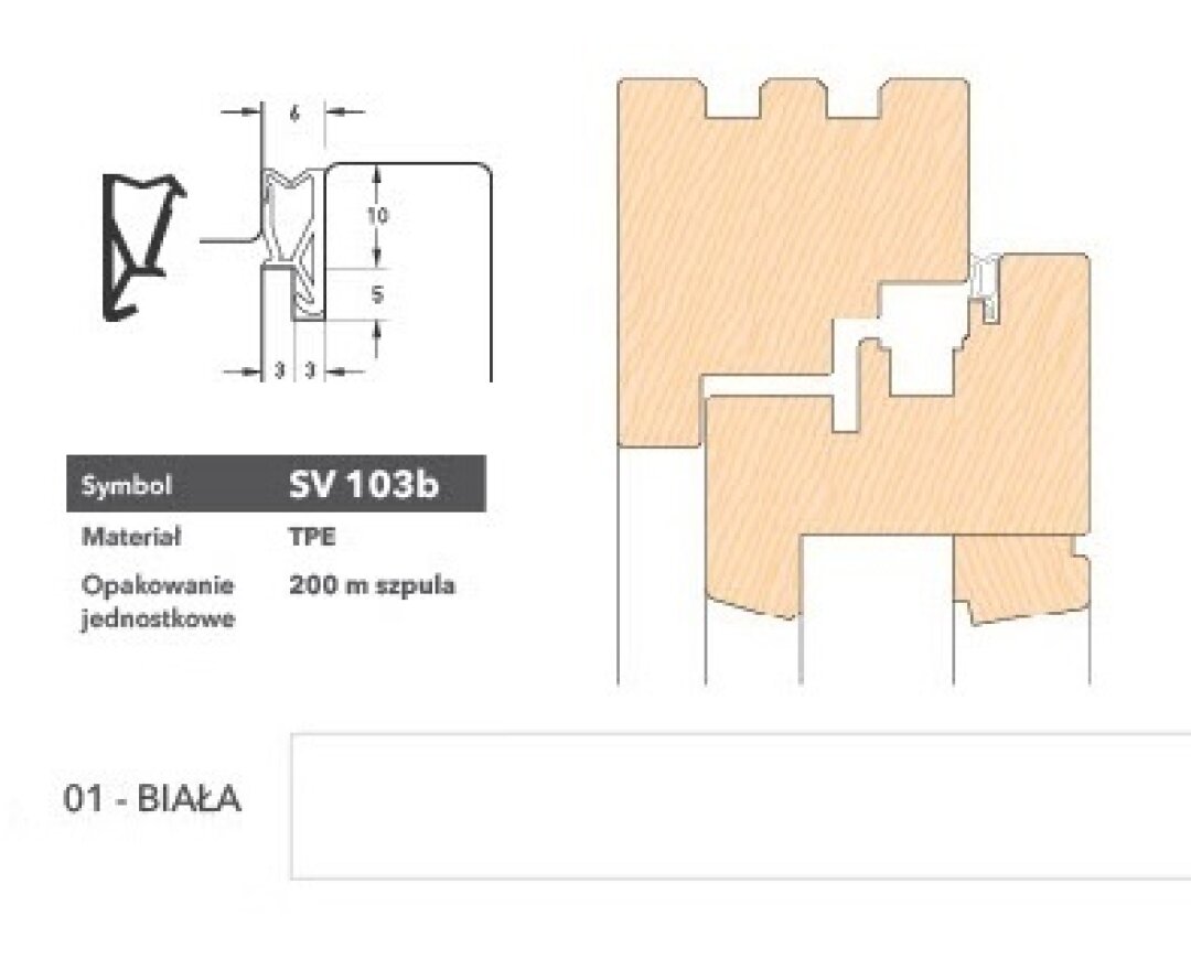 Uszczelka okienna krawędziowa SV103b - 200 m- fot-