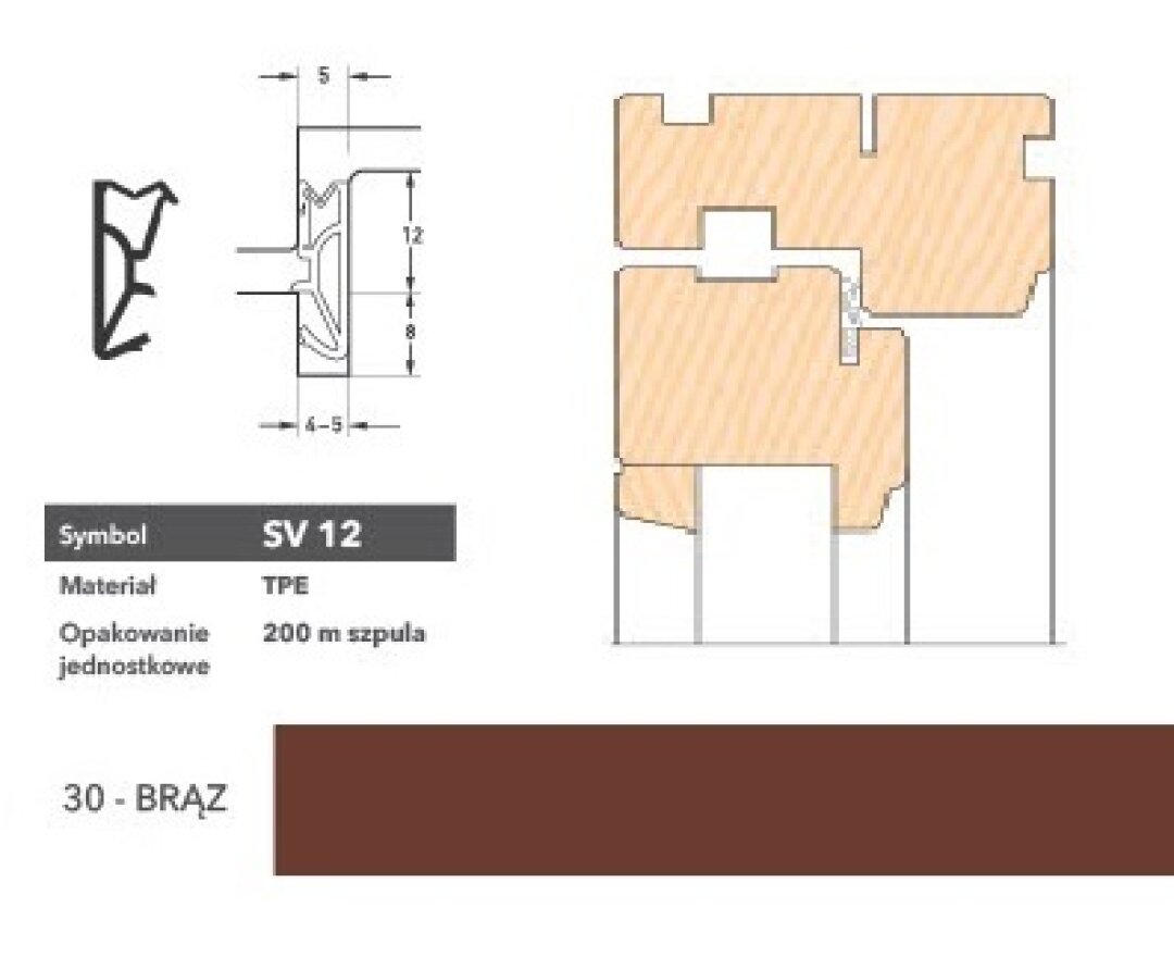 Uszczelka okienna przylgniowa SV12 – 200 m- fot-