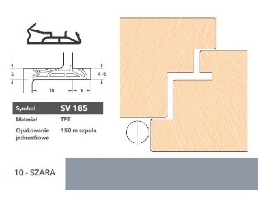 Uszczelka do drzwi zewnętrznych SV185 150m- fot-