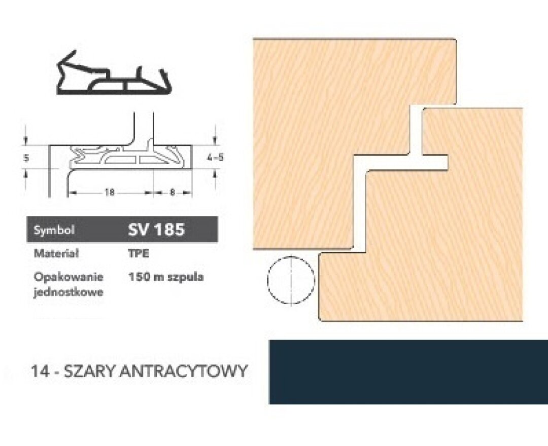 Uszczelka do drzwi zewnętrznych SV185 150m- fot-