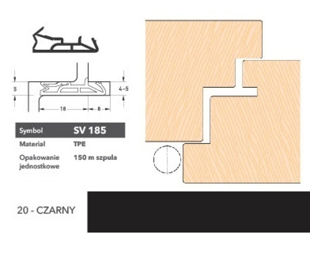 Uszczelka do drzwi zewnętrznych SV185 150m- fot-