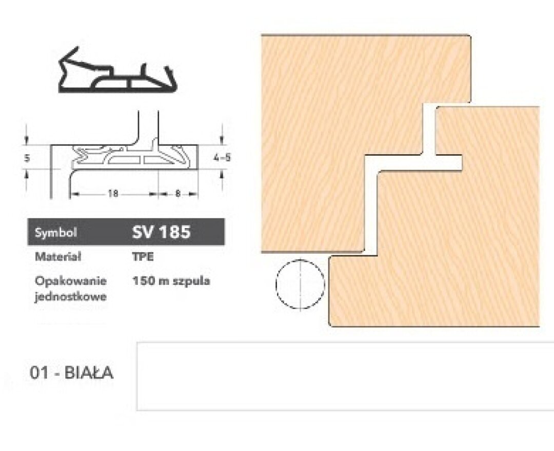 Uszczelka do drzwi zewnętrznych SV185 150m- fot-
