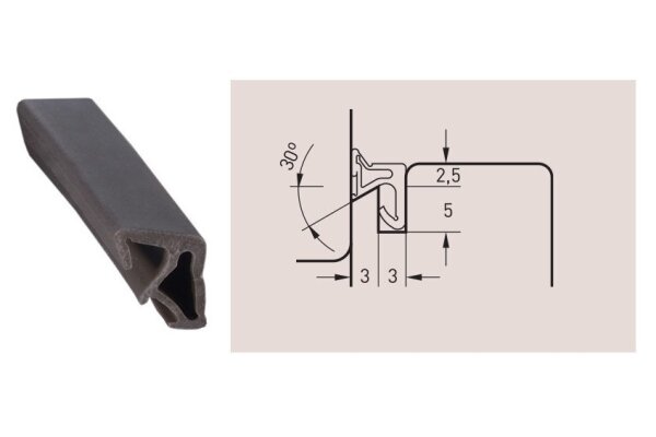 Uszczelka okienna SV33 - 200 m Deventer Brąz rustykalny
