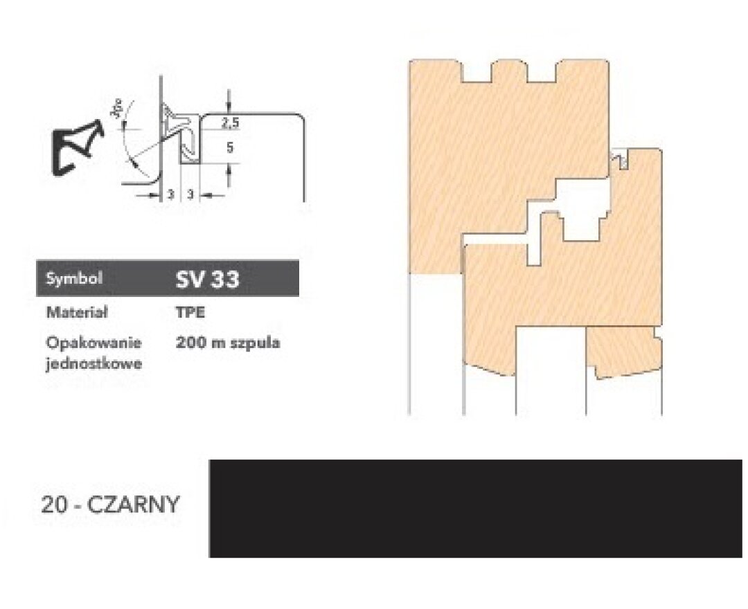 Uszczelka okienna krawędziowa SV33 - 200 m- fot-