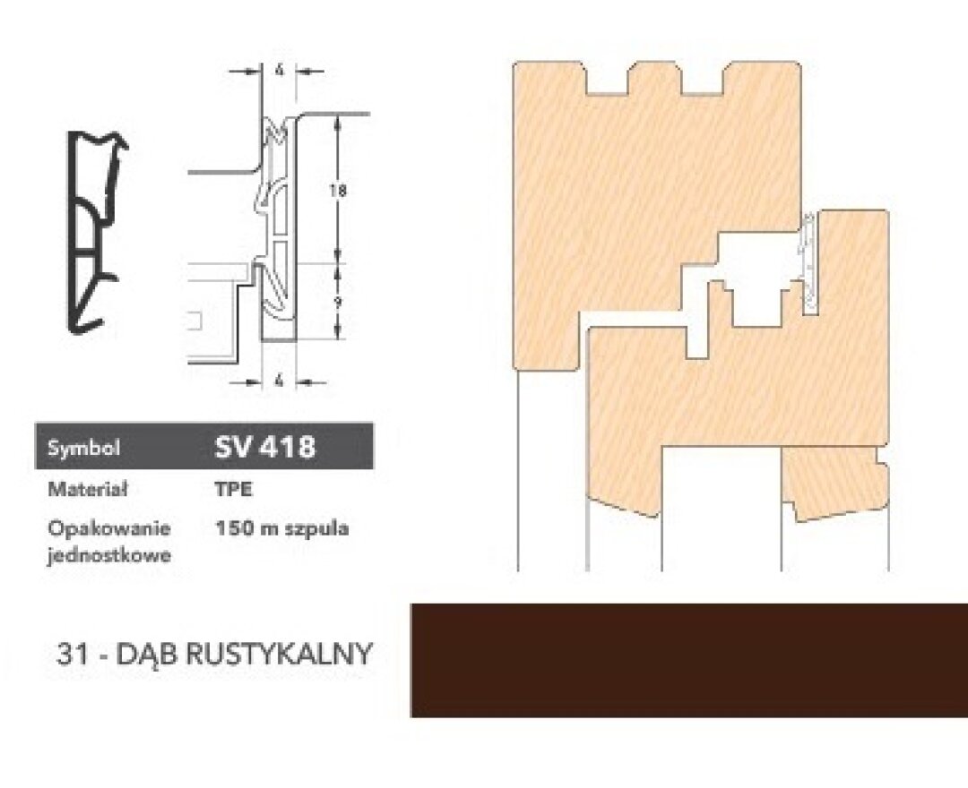 Uszczelka okienna krawędziowa SV418 – 150 m- fot-