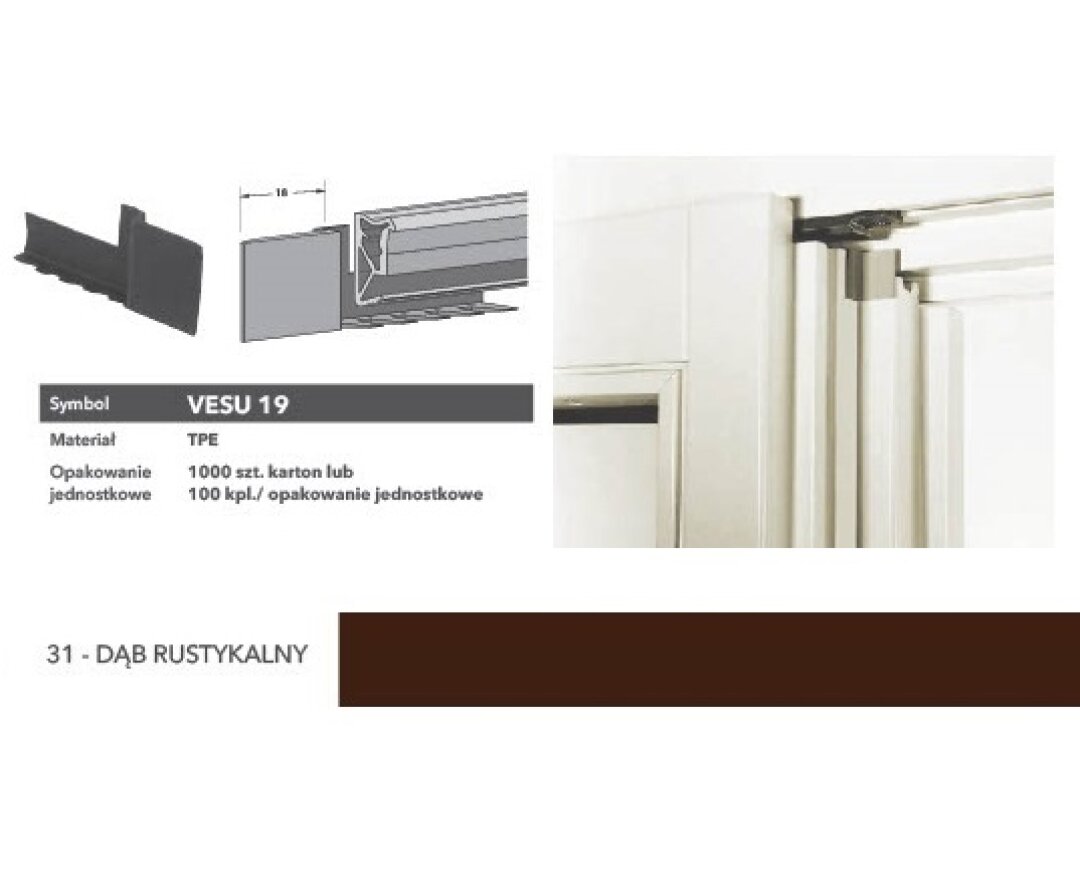 Końcówka uszczelki słupka ruchomego VESU19- fot-