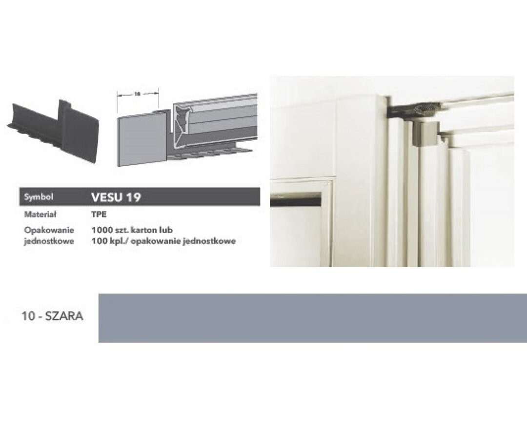 Końcówka uszczelki słupka ruchomego VESU19- fot-