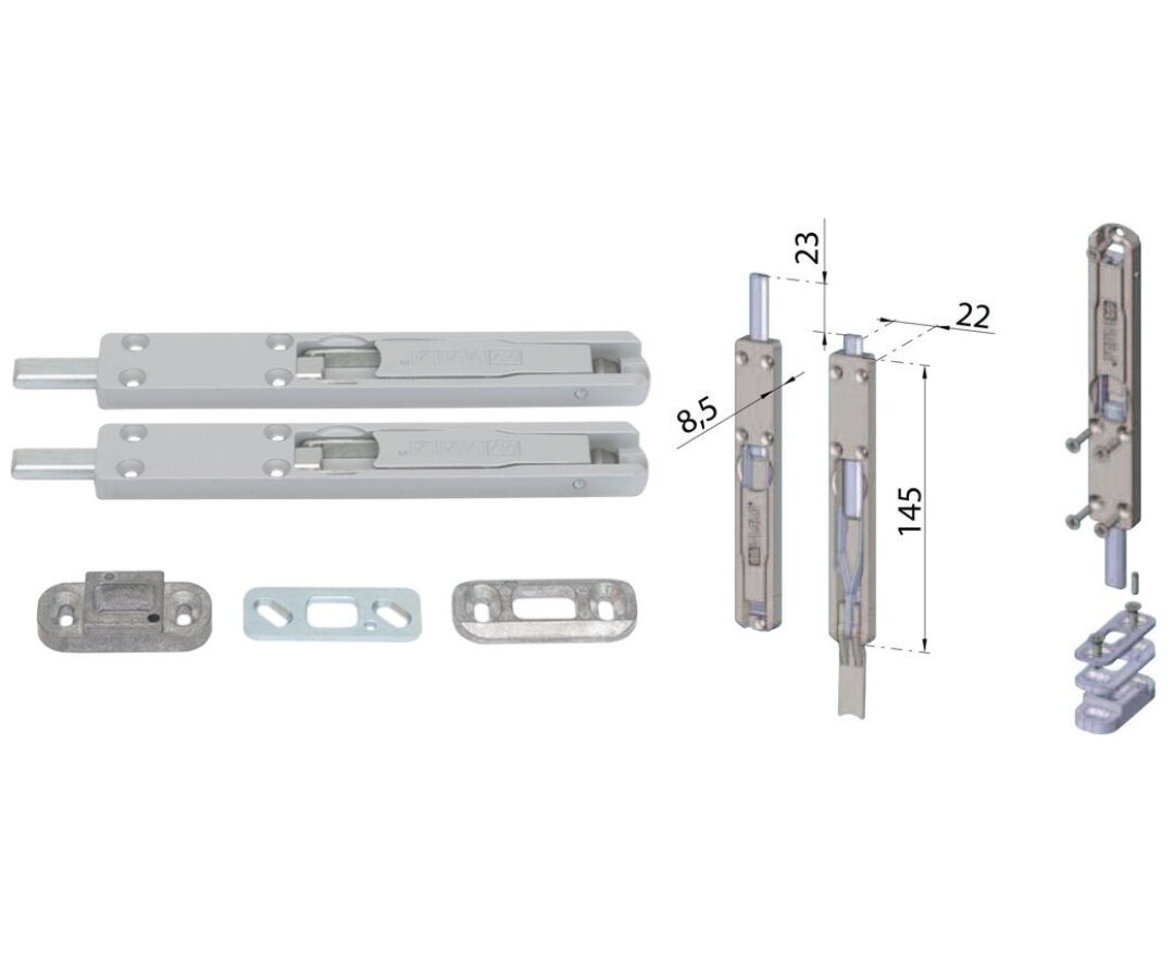 Rygiel WSN długość 145 mm nawierzchniowy- fot-