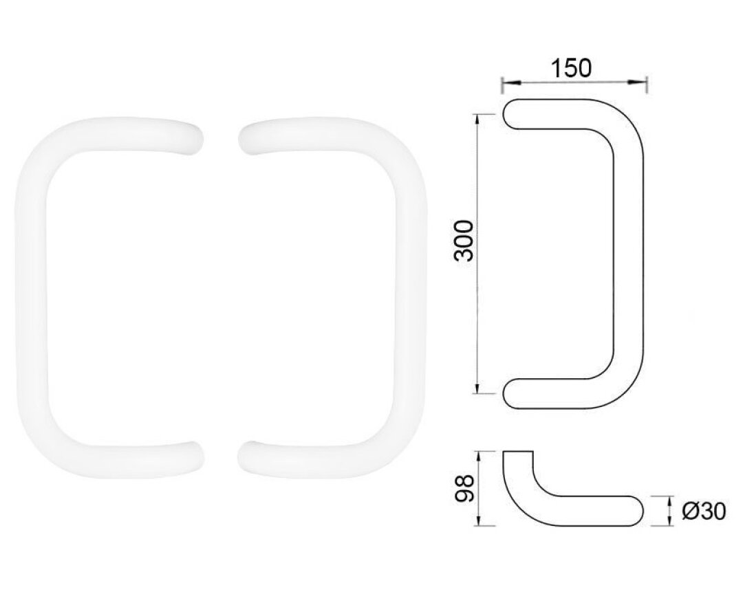 Pochwyt odgięty 330/300 mm- fot-