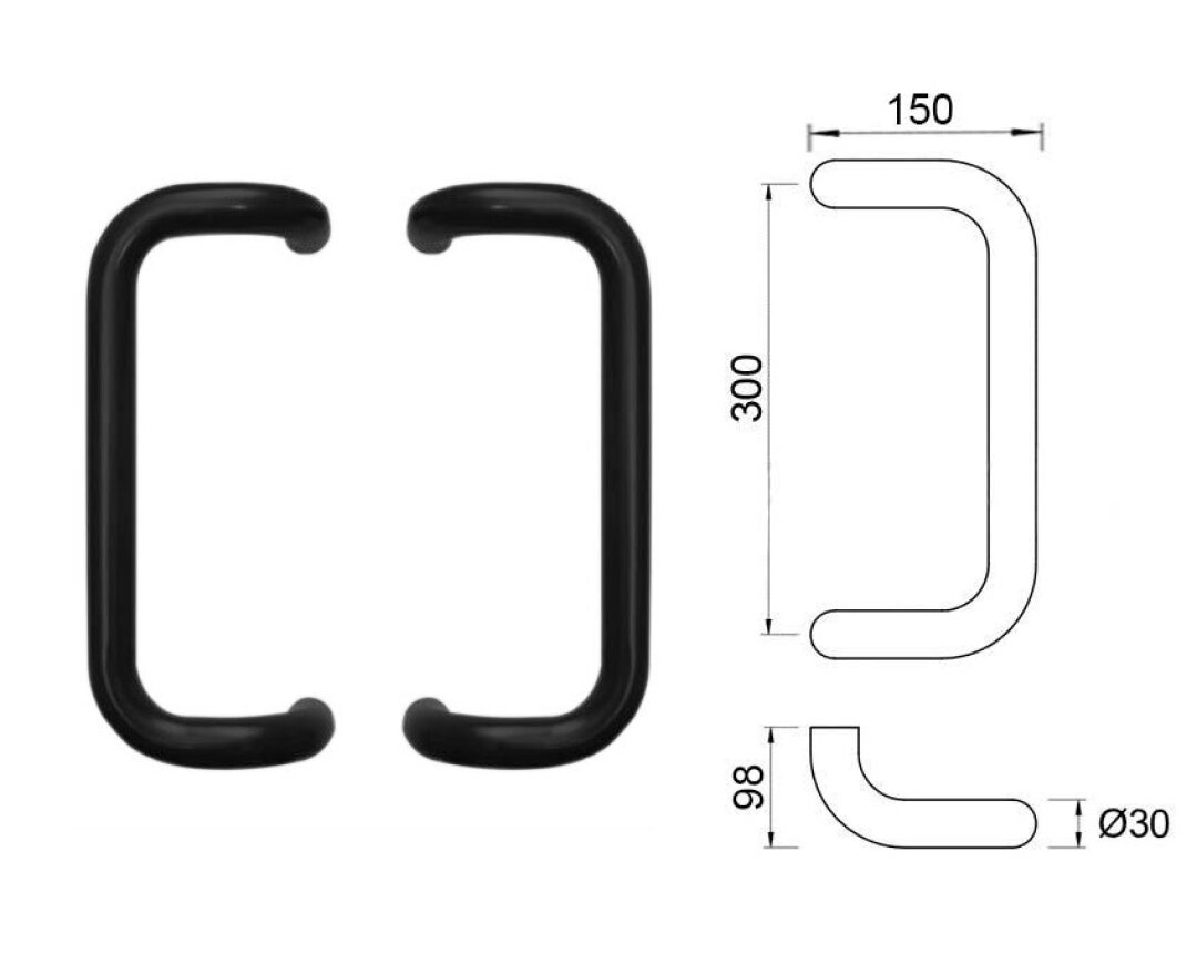 Pochwyt odgięty 330/300 mm- fot-