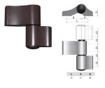 Zawias do drzwi Alu dwuczęściowy niesymetryczny 67 mm WALA Brązowy