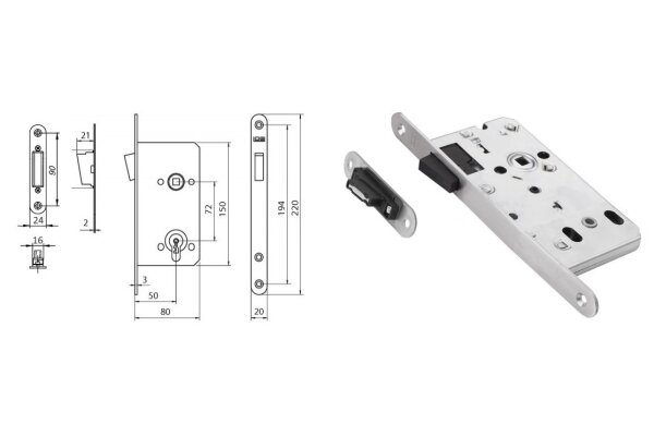 Zamek magnetyczny Z75M WC LOB Stal