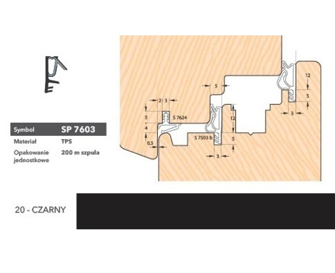 Uszczelka okienna przylgniowa SP7603 - 200m- fot-