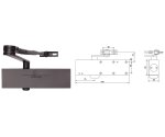 Samozamykacz drzwiowy GR200 Groom z ramieniem z funkcją STOP DormaKaba Brązowy