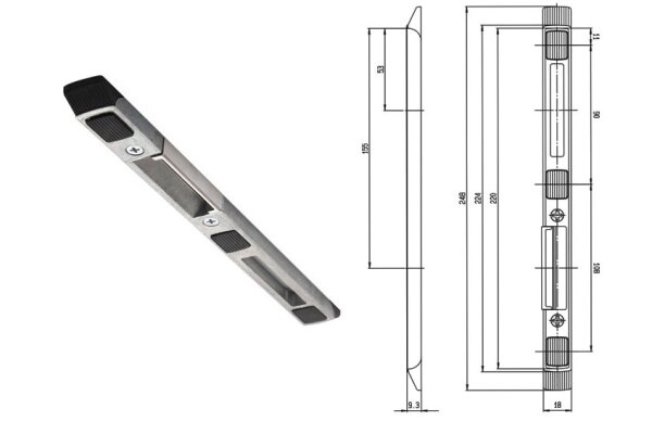 Zaczep zamka głównego RFH47990LX- lewy 11/18 Fuhr Ocynk srebrny