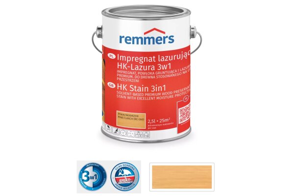 Impregnat lazurujący do drewna HK-Lazura 3w1 10L remmers Bezbarwny