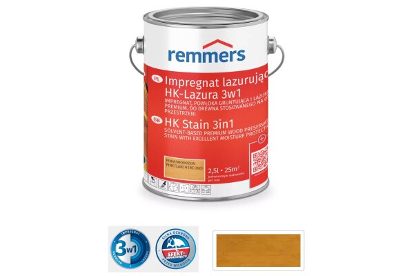 Impregnat lazurujący do drewna HK-Lazura 3w1 5L remmers Dąb rustykalny