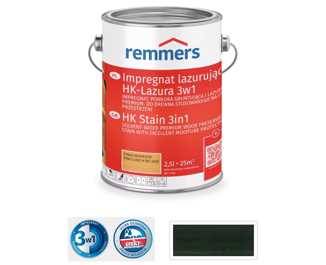 Impregnat lazurujący do drewna HK-Lazura 3w1 20L- fot-