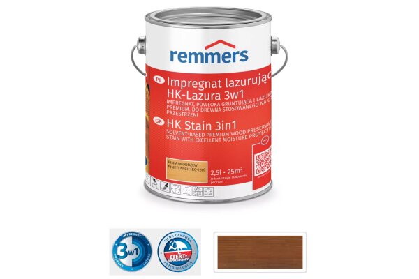 Impregnat lazurujący do drewna HK-Lazura 3w1 5L remmers Orzech